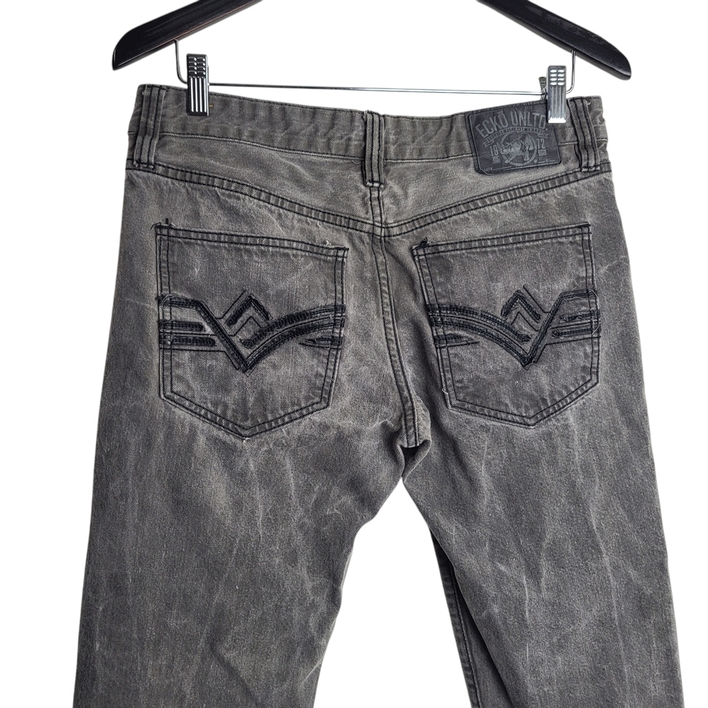 Vintage Ecko Unltd. Straight Fit Broken In 80s Stonewash Grey Men's Size 30 - Picture 4 of 7